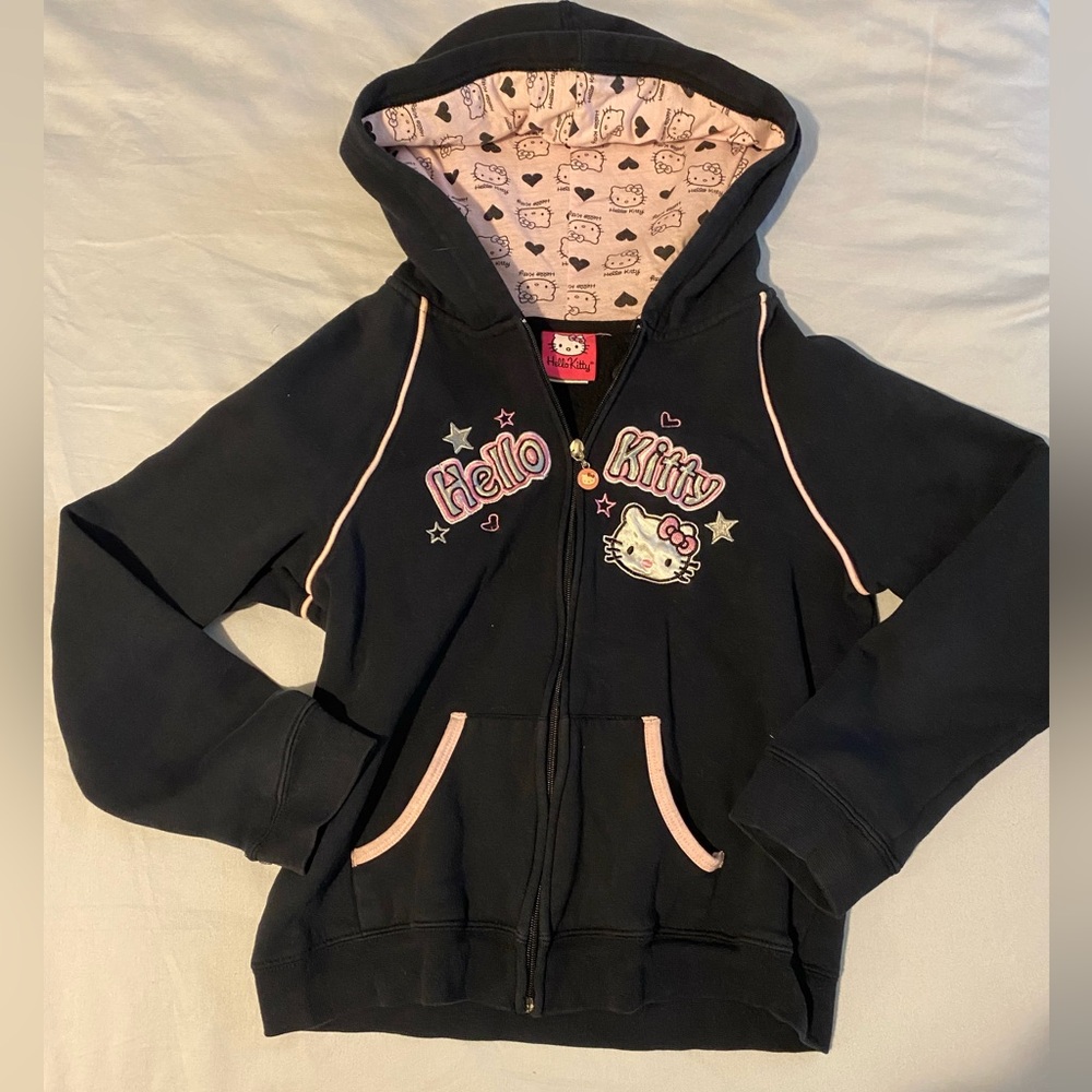Nostalgic Hello Kitty zip-up hoodie, kids XL, women’s XXS/XS
